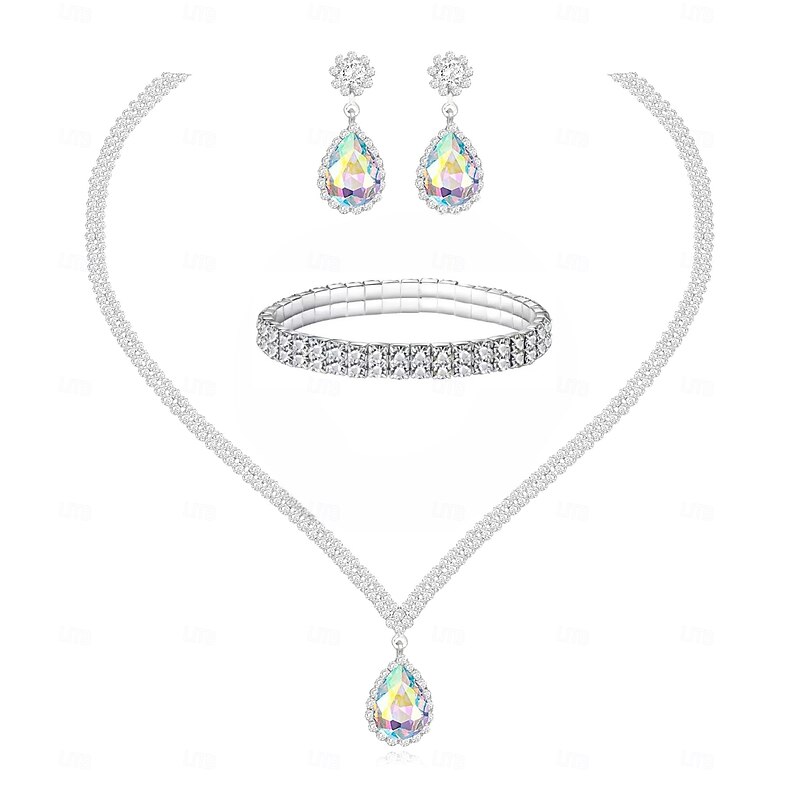 Bridal Jewelry Sets One-piece Suit Alloy 1 Necklace Earrings Necklace Women's Stylish Cute Joy Jewelry Set For Party2