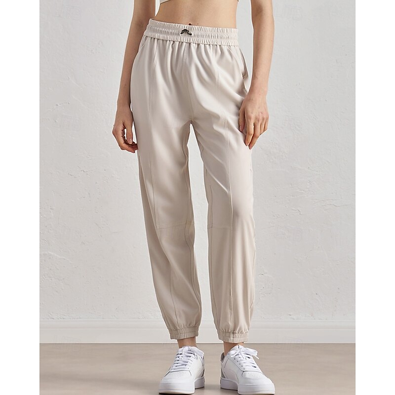 Women's fitness pants Pilates Pants Yoga Pants with Pockets Sun Protection Lightweight High Waist Gym Pilates Zumba Bottoms Solid Color Dark Grey Black Pink Fall Sports Activewear Micro-elastic Loose3