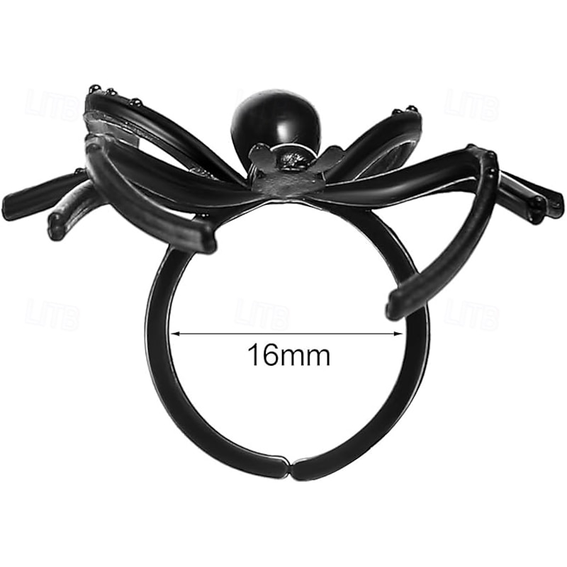 20/50pcs Halloween Spider Ring, Realistic Plastic Spider Costume Accessory for Halloween Party, Scary Spider Ring for Ghost Festival3