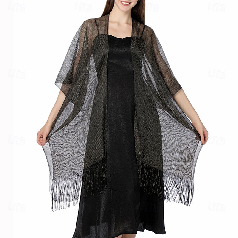 Women's Wrap Elegant Sun Protection Short Sleeve Imitation Silk Wedding Wraps With Pure Color For Wedding Summer