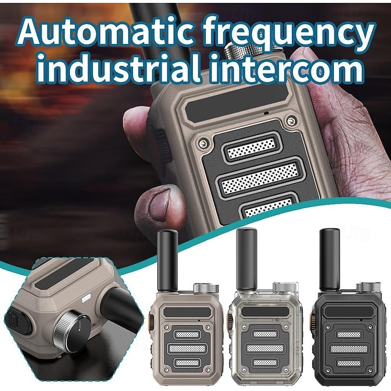 Walkie-Talkies Waterproof & Shock Resistant , Rechargeable Long Range, Mini Instant 2 Way Radios2