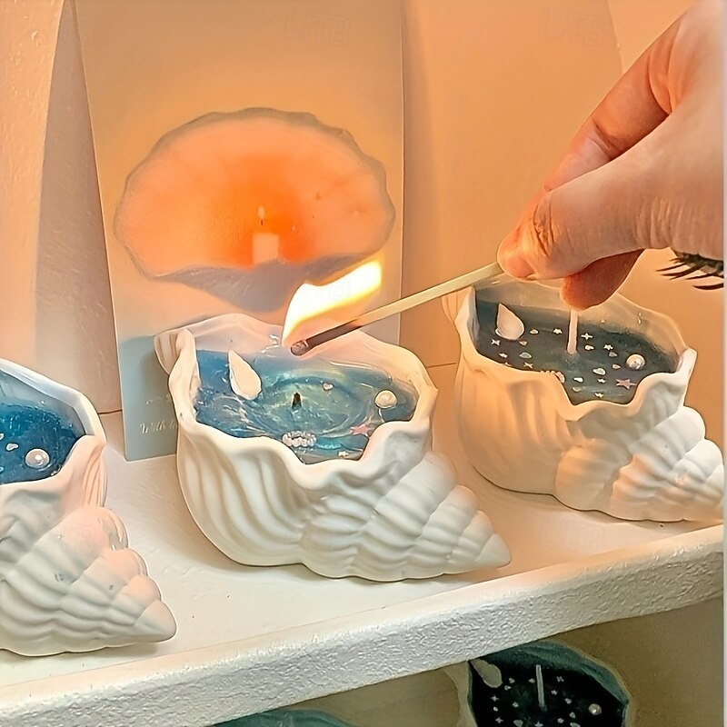 2PCS Silicone Mold Set for Resin and Concrete Casting - Shell and Sea Star Shapes Ideal for DIY Crafts4