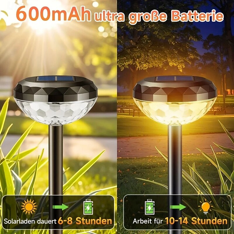 2/4 Pcs Outdoor Solar Panthway Lights Garden Landscape Decor Lights Waterproof Garden Trail Projection Lights 2 Modes Lighting  for Villa Yard Terrace Garage Pathway Lighting4