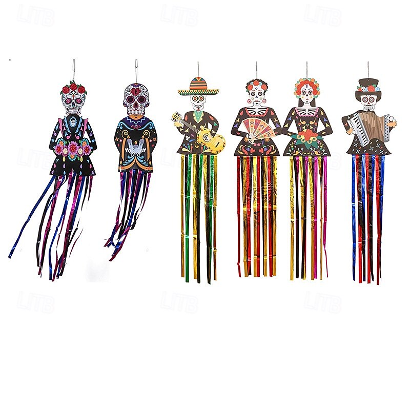 Halloween Outdoor Decoration Skeleton Bride Halloween Courtyard Decoration Day of the Dead Hanging Decoration Door Hanging2