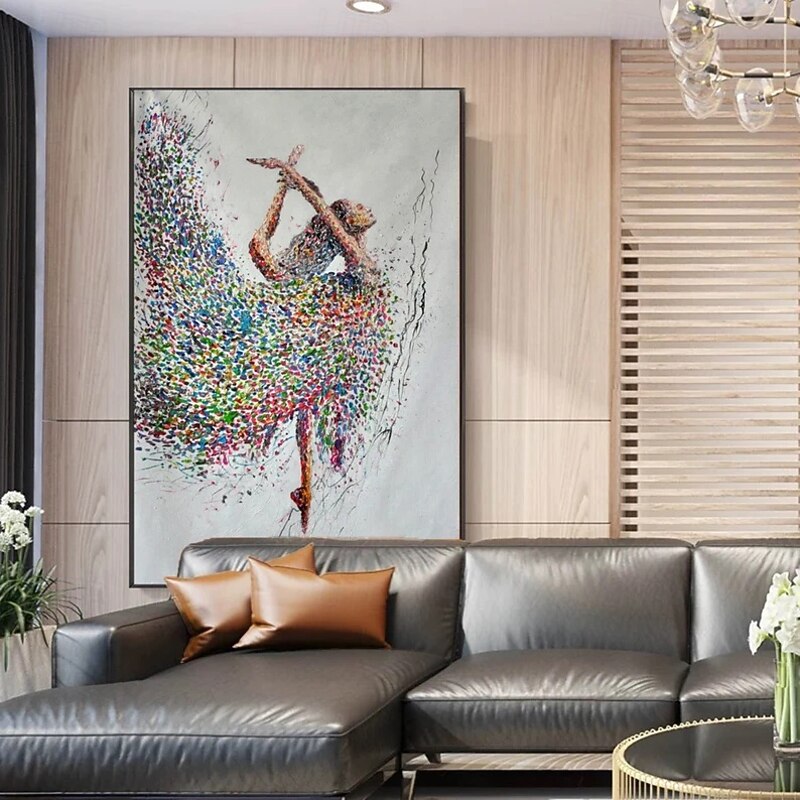 Dance Painting, abstract wall art framed, Ballerina Wall Art, Large Dancing Painting, Dance Home Painting,Dancer Wall Art, Party Gifts