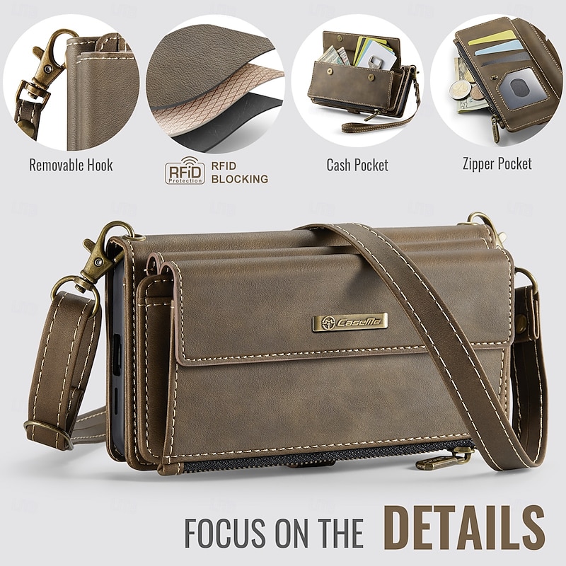 Phone Case For Samsung Galaxy S25 S25 Edge S24 S24 FE S23 S22 S21 Ultra Plus A16 A55 5G A15 Wallet Case with Lanyard Kickstand Shockproof TPU PU Leather4