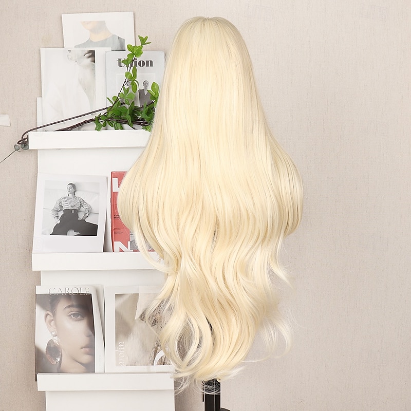 Synthetic Lace Wig Body Wave Style 30 inch Blonde Middle Part 13x6 Lace Front Wig Women's Wig Buff4
