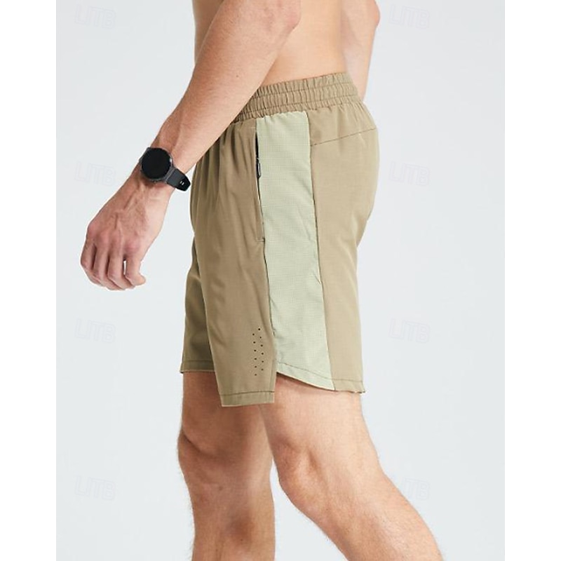 Men's Running Shorts sport pants Zipper Shorts Outdoor Sports & Outdoor Street Breathable Quick Dry Lightweight Elastic Tennis Golf Running Regular Fit Sportswear Activewear Solid Colored Black Blue3