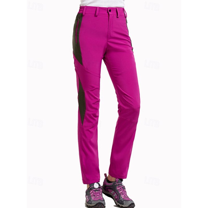 Women's Cargo Pants Slacks Streetwear Casual Full Length Natural Patchwork Patchwork Pocket Comfy Outdoor Comfortable Vacation Weekend Lake blue Fuchsia Fall Regular Fit4