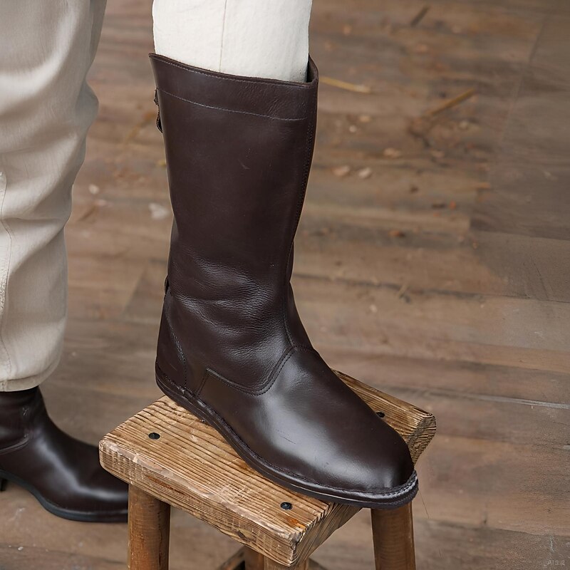 Vintage Medieval Renaissance Shoes Boots Knee High Boots Pirate Viking Crusader Fancy Dress Men's Celtic Pirate Halloween Masquerade Party & Evening LARP Ren Faire Adults Adults' Shoes All Seasons