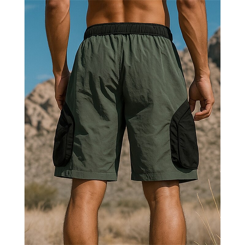 Men's Hiking Shorts sport shorts Patchwork Summer Outdoor Regular Fit Quick Dry Lightweight Breathable Shorts Elastic Waist Black Brown Tennis Golf Running M L XL XXL XXXL2