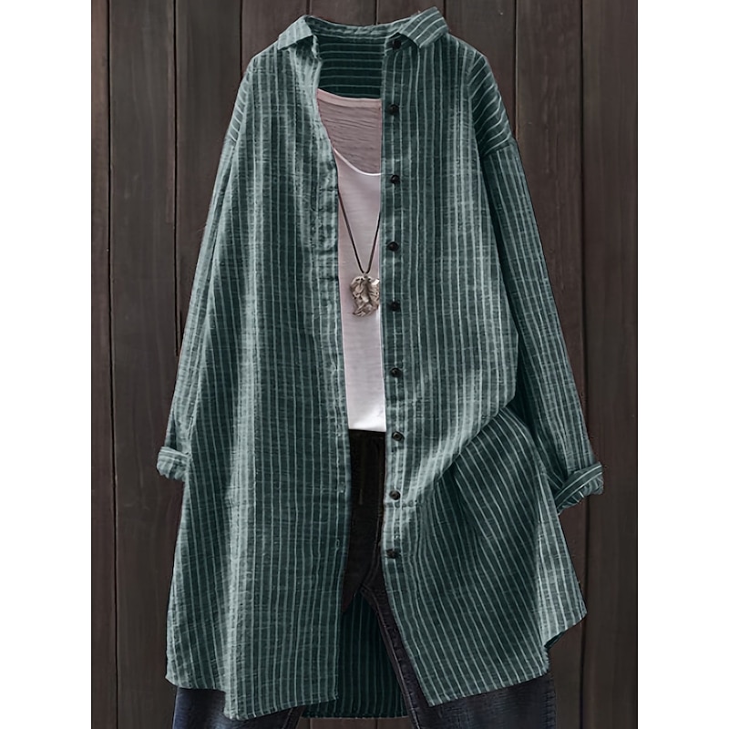 Women's Shirt Jacket Casual Jacket Comfortable Breathable Buttons Print Casual Plaid Vacation Street Casual Daily Wear Single Breasted Long Turndown Regular Fit Long Sleeve Outerwear Black Red Blue4