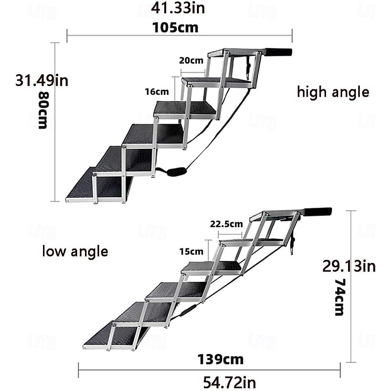 Pet Steps Aluminum Pet Stair Folding Dog Ladder for Trucks, Cars, SUVs & High Bed2
