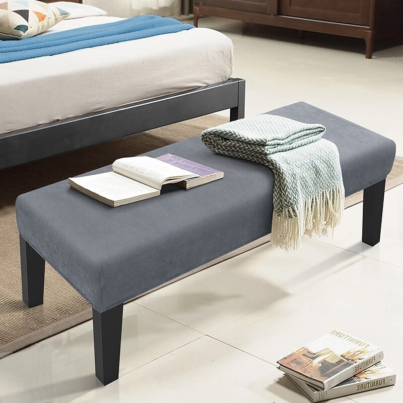 Waterproof Resistant Covers for Dining Room, Stretch Jacquard Bench Slipcover Anti-Dust Removable Washable Chair Seat Slipcovers Protector