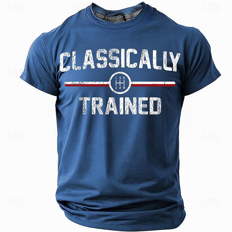 Men's Classically Trained Manual Gear Shift Driving Graphic Short Sleeve T-Shirt