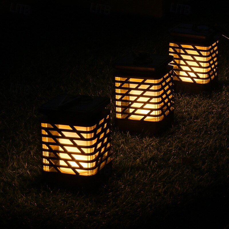 Solar Lights Outdoor Laterns Flickering Flame Solar Lantern Outdoor Hanging Lanterns Decorative Outdoor Lighting Solar Powered Waterproof LED Flame Christmas Lights for Patio Garden3
