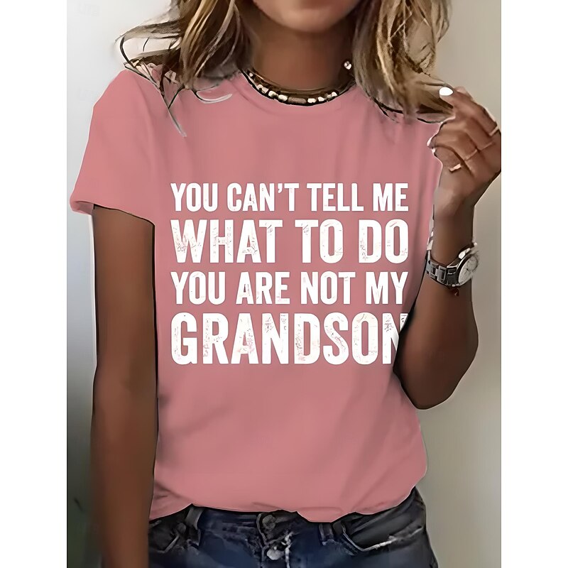 Women's T Shirt Graphic Letter Vintage Stylish Classic Short Sleeve Crew Neck Round Neck Regular Tops Daily Weekend Print Black White Pink Blue Purple Summer Spring3