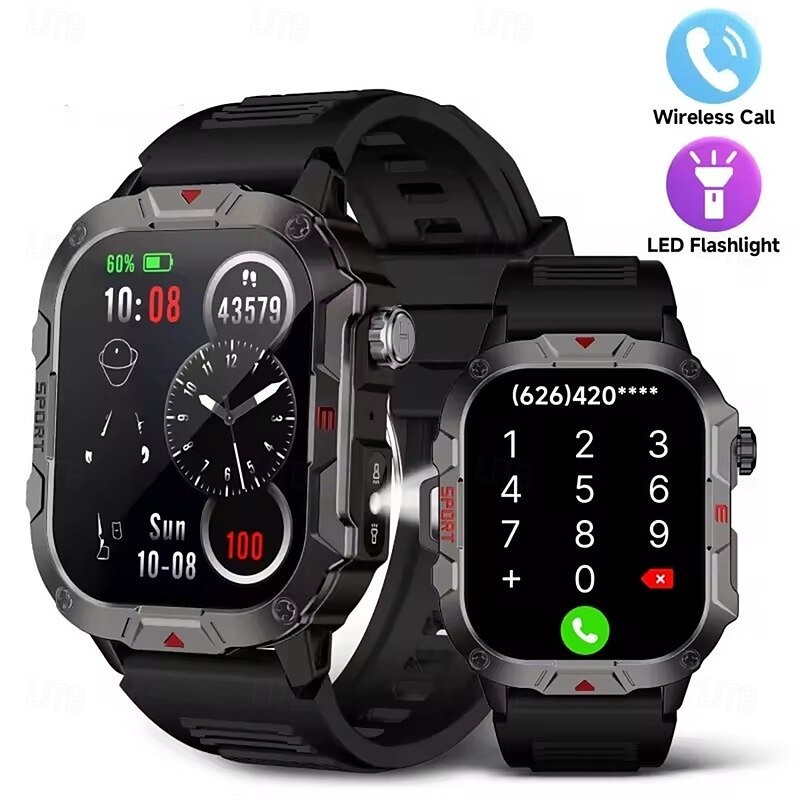 C40Pro Sport Smartwatches Flashlight Ultra Large Screen Voice Assistant Music Control Smart Watch Custom Dial Wrist Watches