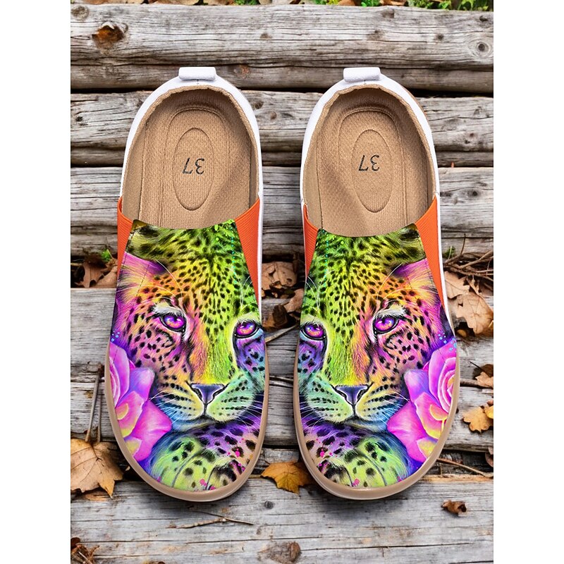 Women's Colorful Cute Cat Print Women's Travel Shoes – Vibrant Slip-On Flats for Daily Walking, Vacation & Outdoor Comfort, Lightweight Comfy Footwear for Cat Lovers Sheena Pike