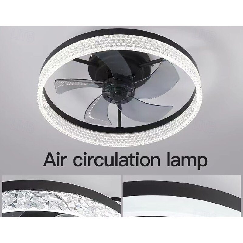 Ceiling Fan with Light, Low Profile Fan, Flush Mount Ceiling Fan, Dimmable LED, App & Remote Control, Quiet DC Motor, for Bedroom, Living Room2