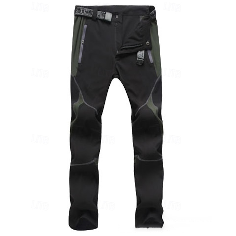 Men's Hiking Pants Trousers Hiking Trousers Patchwork Outdoor Regular Fit Waterproof Quick Dry Lightweight Elastic Bottoms Elastic Waist Zipper Pocket Black Army Green Camping / Hiking / Caving3