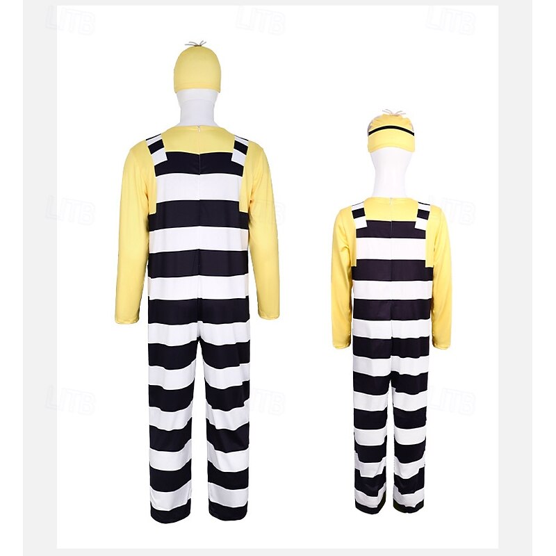 Banana Crew Yellow Goggle Dress Costume Bodysuits Adventure Movie Cartoon Movie Cosplay for Unisex Kid's Adults' Halloween Carnival World Book Day Performance Educational Dress Up School Event Dress4