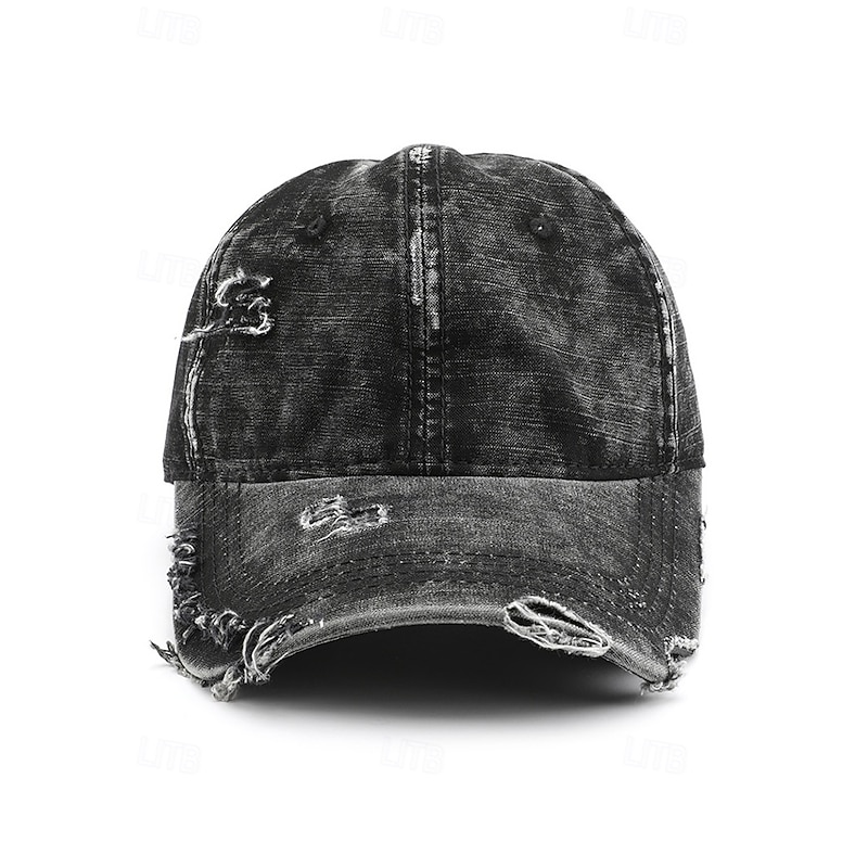 Men's Vintage Distressed Denim Baseball Cap – Adjustable Washed Cotton Hat for Outdoor Sports, Travel and Casual Wear4