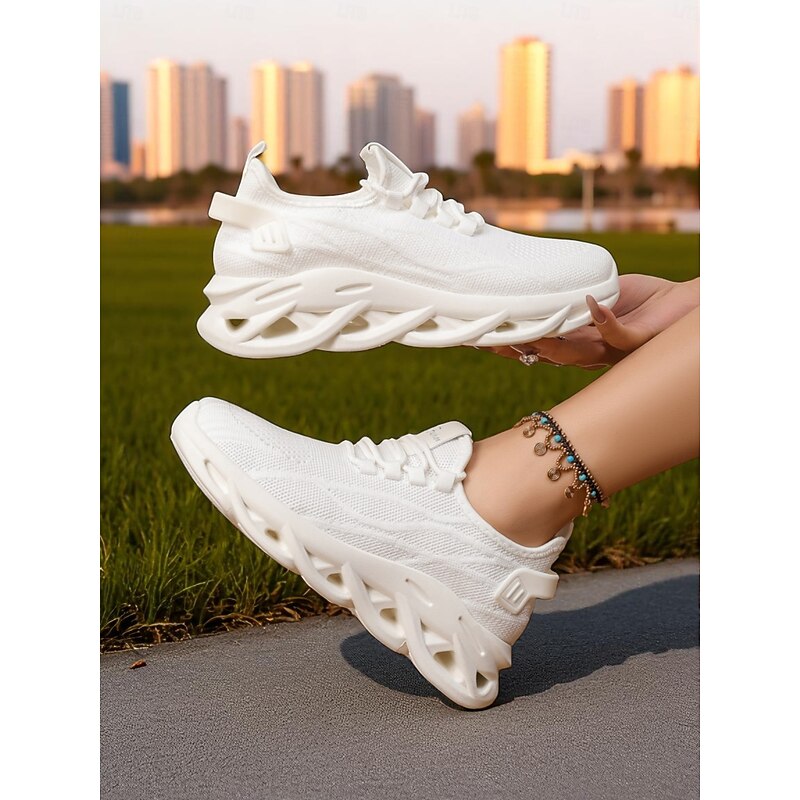Women's White Mesh Running Shoes – Lightweight Breathable Sneakers for Gym, Training or Casual Athleisure Wear2