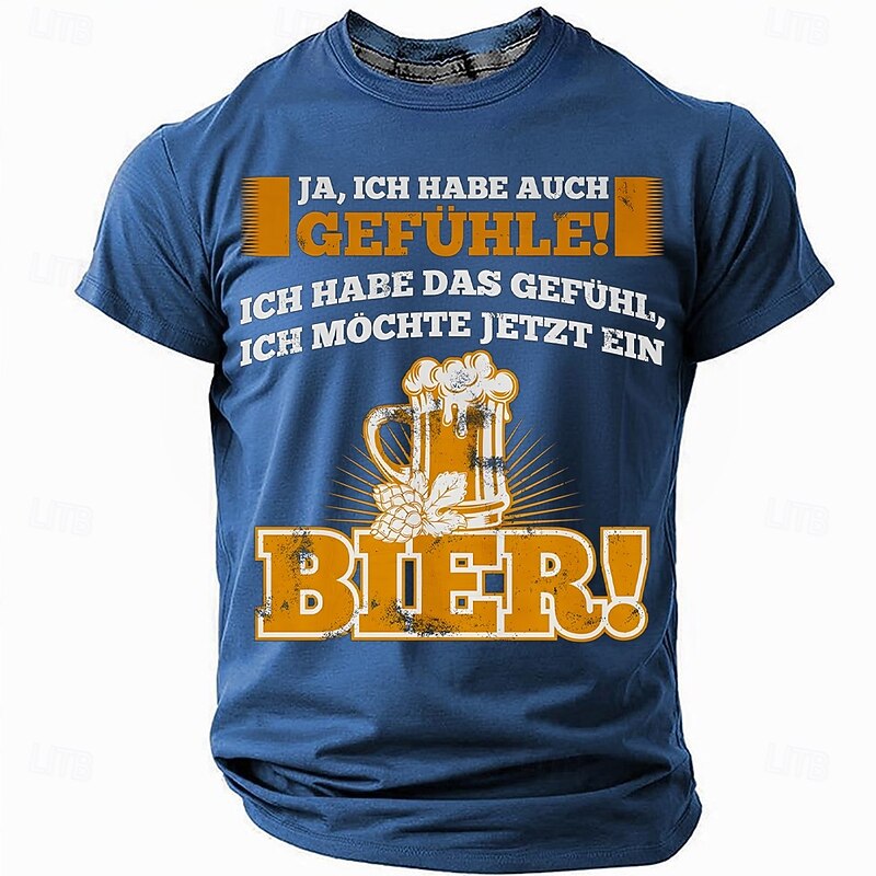 Men's Funny Beer T-Shirt: "Yes, I Also Have Feelings, I Want A Beer Now!" German Graphic Short Sleeve Tee3