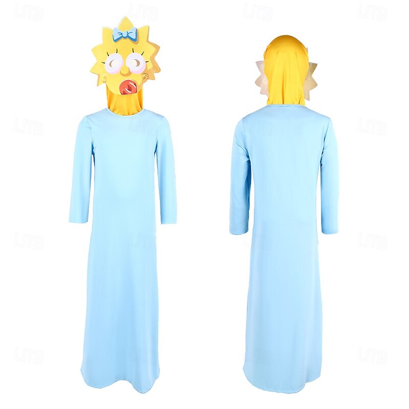 Funny Yellow Cartoon Family Marge Homer Bart Outfits Costume Group Costume Cartoon Movie Cosplay for Unisex Kid's Adults' Halloween Carnival World Book Day Performance Educational Dress Up School4
