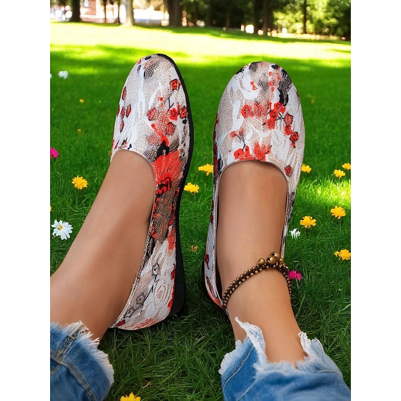 Women's Floral Ballet Flats – Lightweight Casual Round-Toe Shoes for Ladies, Ideal for Strolling in the Park, Spring Picnics and Daily Comfort4