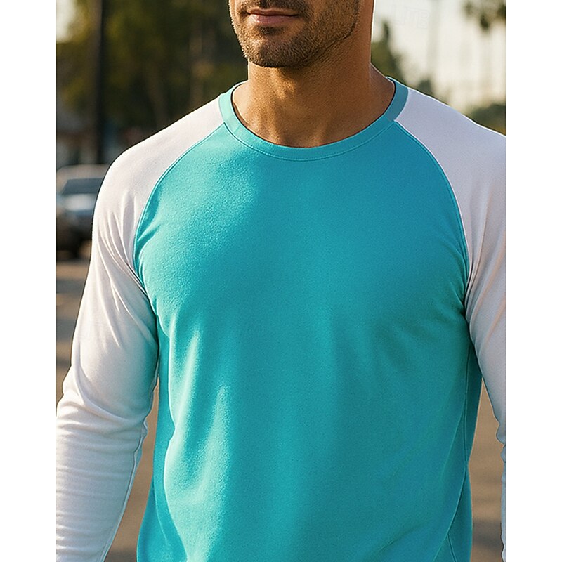 Men's Running Top Running Shirt Long Sleeve Tee Tshirt Color Block Quick Dry Lightweight Breathable Tennis Golf Running Sportswear Activewear White Pink Purple3