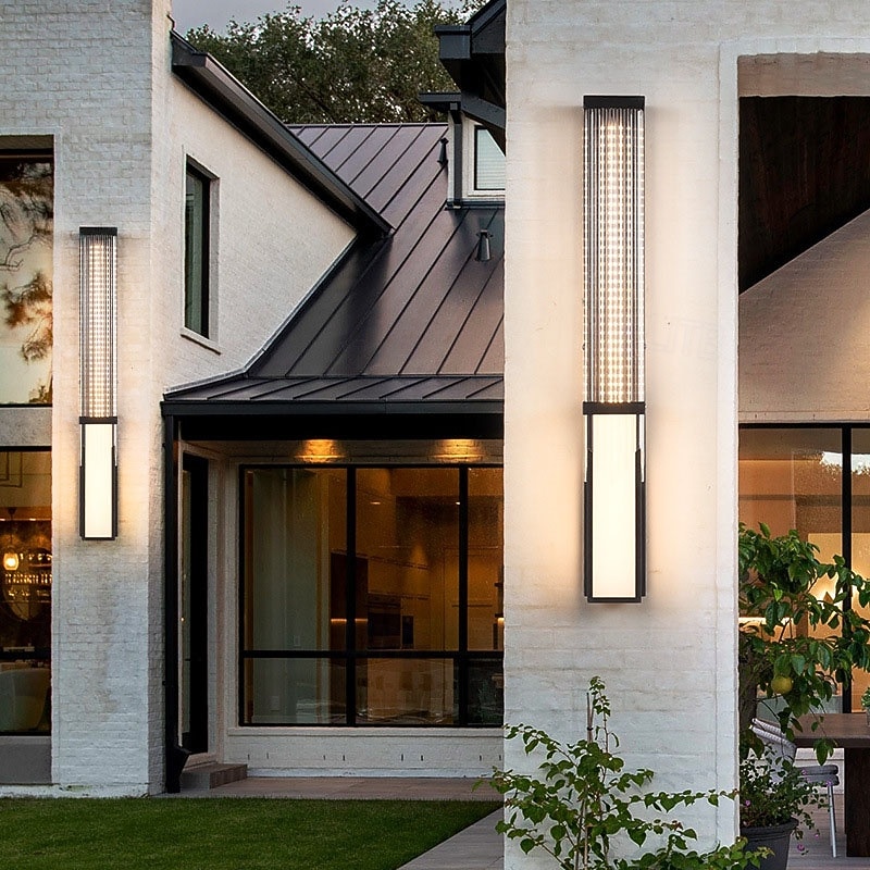 Outdoor LED Wall Lamp Metal Line Design Waterproof 80cm Lighting Indoor Wall Light Modern Bedroom Warm White Light 1PCS