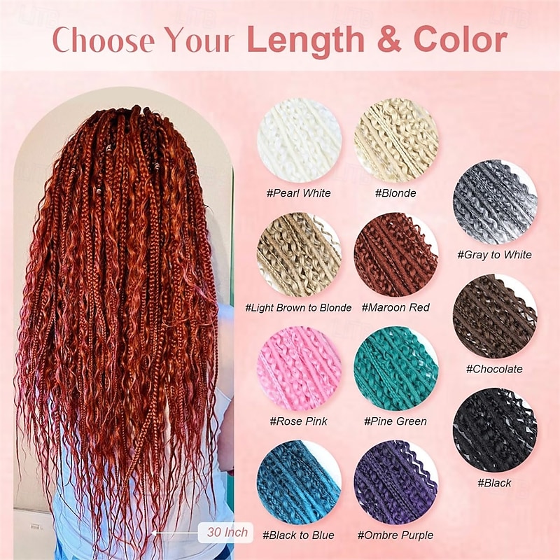 30 Inch 30 Strands SE Dreadlock Extensions3 In 1 Mixed Synthetic Dreads Extensions613 Blonde Curly&Straight&Boho Single Ended Dreads Extensions Hippie Style Dreadlock for Women3