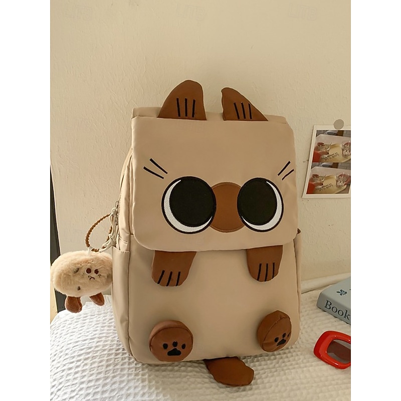 Cute Cat Ears Waterproof Backpack for Girls – Kawaii School Bag with Plush Keychain for Teens, College Students and Daily Use4