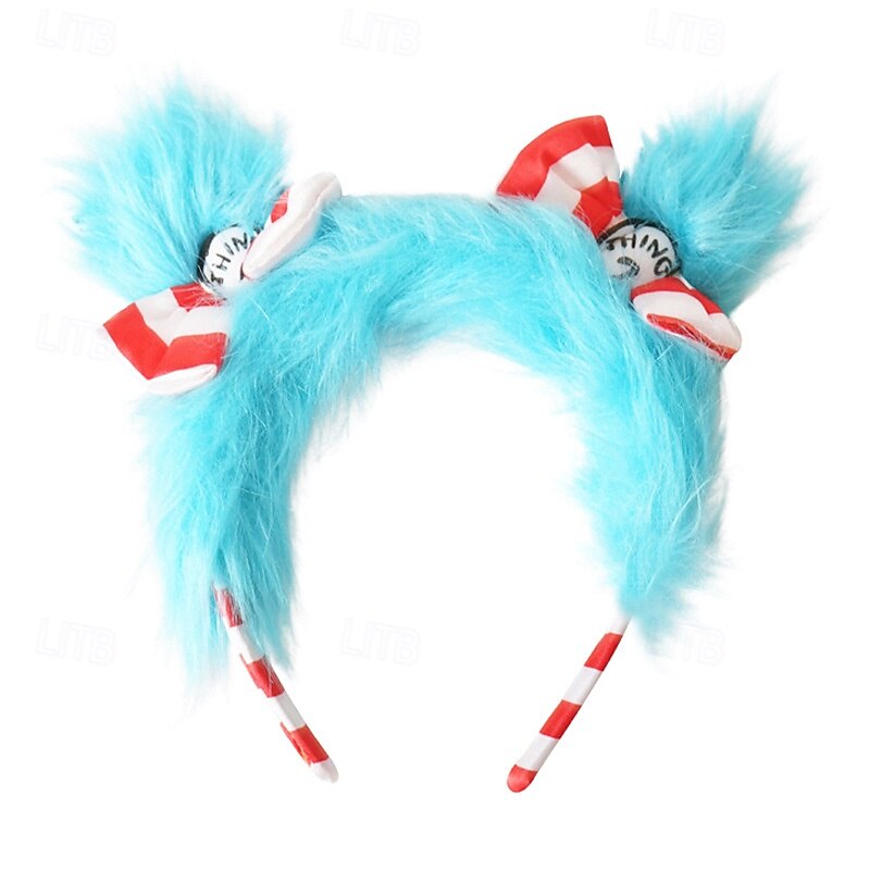 The Cat in the Hat Thing 1 Thing 2 Headband Accessories Storybook Characters Movie Cosplay for Girls' Kid's Halloween Carnival World Book Day Performance Educational Dress Up School Event Dress Up2