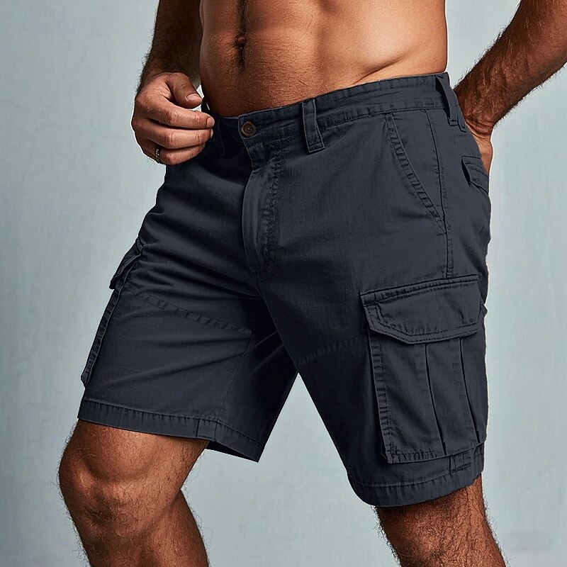 Men's Cargo Shorts Shorts Summer Shorts Multi Pocket Flap Pocket Plain Comfort Wearable Knee Length Outdoor Sport Daily Fashion Casual White Royal Blue3