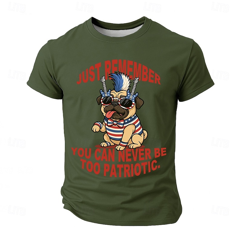 Patriotic T Shirts For Men Eagle T Shirt Short Sleeve T shirt 3D Print Crew Neck Shirt Fashion Daily Basic Street Casual Daily Black White Blue Summer Spring All Seasons Clothing Apparel S M L4