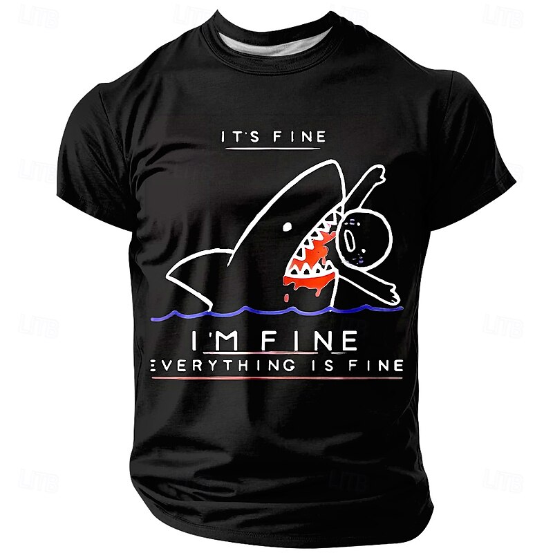 Men's Funny Slang T Shirt Short Sleeve T shirt 3D Print Crew Neck Round Neck Shirt Fashion Daily Basic Street Casual Daily Black Summer Spring All Seasons Clothing Apparel S M L XL XXL XXXL