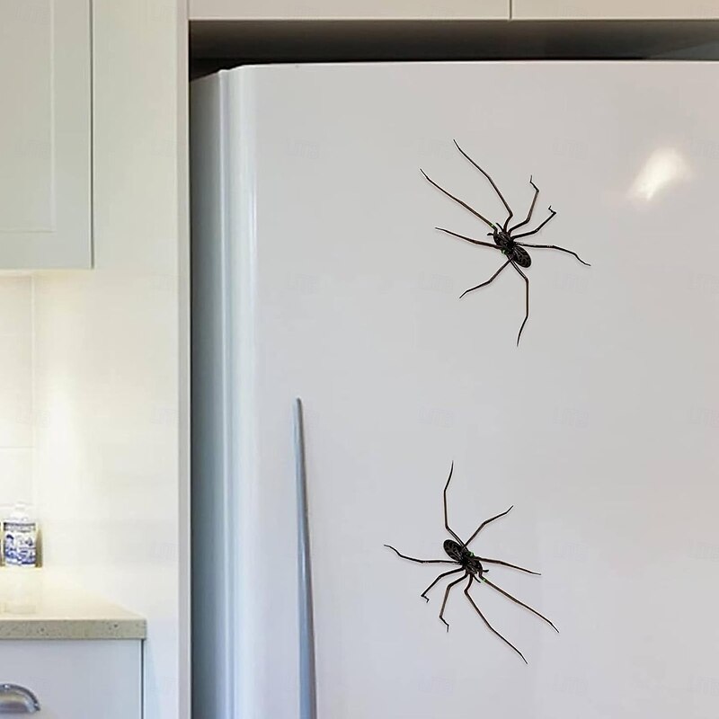 Halloween Spider Fridge Magnet, Realistic Creepy Spider Magnet for Refrigerator, Scary Prank Decoration for Kitchen, Spooky Halloween Decor Prop