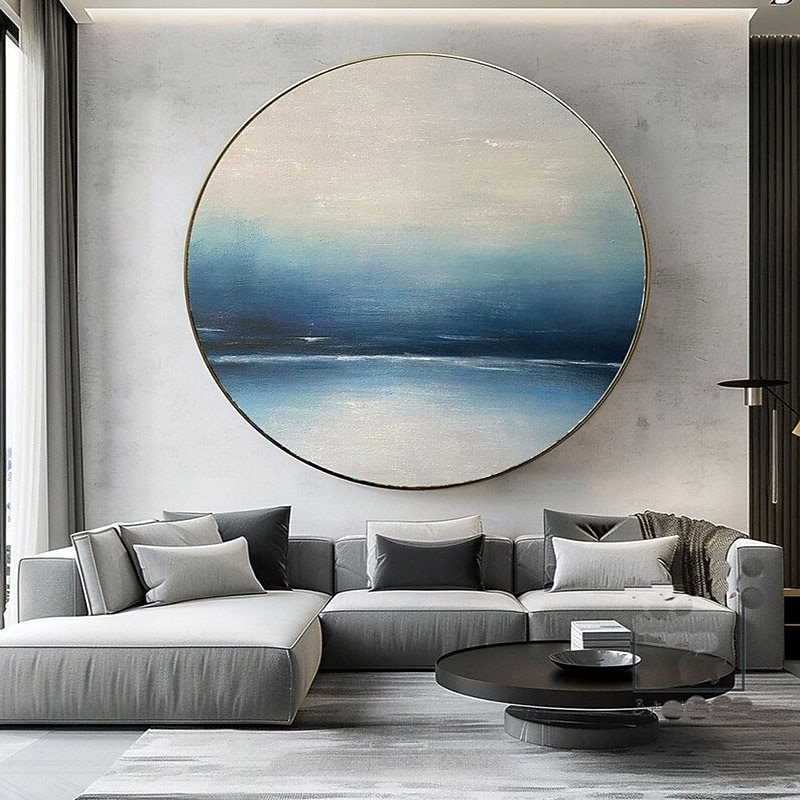Hand painted Abstract Seascape Oil Painting Handmade Original Design Beach Sea Canvas Painting Modern Livingroom Decor3