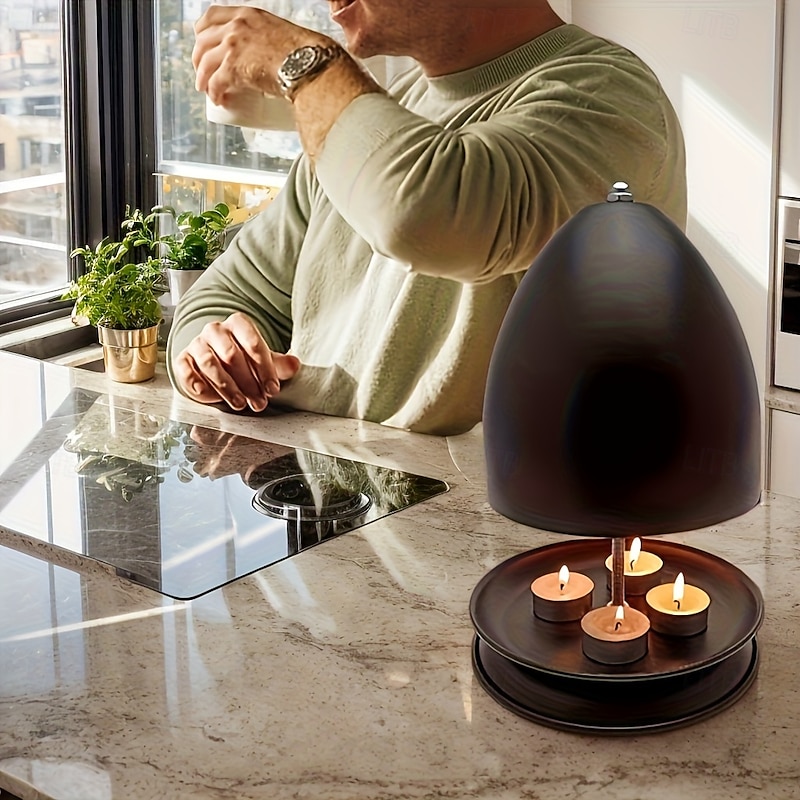 4-6 Warm Candles Multifunctional Outdoor Tea Wax Heater with Hand Warmer and Candle Holder