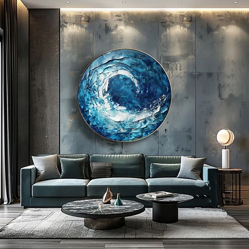 Hand Painted Minimalist Beach Painting Textured Wall Art Ocean Wave Painting on Canvas Wall Art Living Room Fashion Decor2