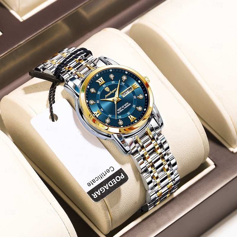 Women Quartz Watch Wristwatch Date Waterproof Alloy Watch4