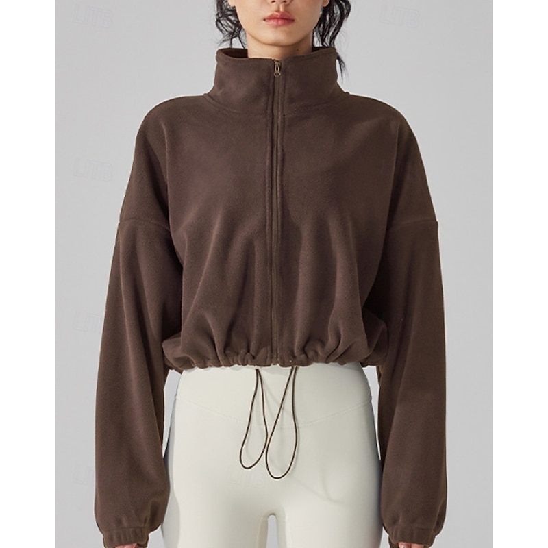 Women's Winter Coat Hiking Fleece Jacket Winter Outdoor Thermal Windproof Winter Fleece Jacket Black Light Green Cream Dark Navy Khaki2