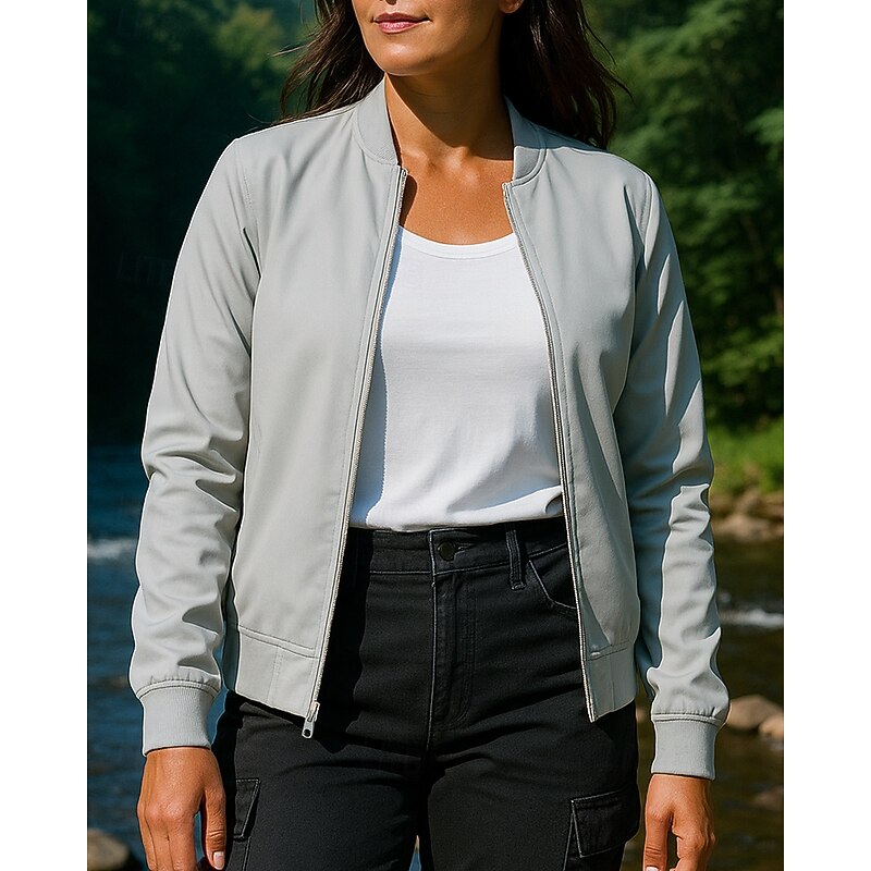 Women's Hiking Jacket Raincoat Sport Jacket Outdoor Waterproof Windproof Quick Dry Lightweight Hiking Outfits Hiking Clothes Spring Autumn / Fall Jacket Tennis Golf Running Solid Color Black Navy