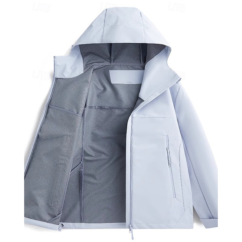 Women's Casual Jacket Hoodie Jacket Waterproof Warm Zipper Pocket Fashion Outdoor Plain Outdoor Going out Zipper Regular Hooded Regular Fit Long Sleeve Outerwear Black White Yellow Fall Winter3