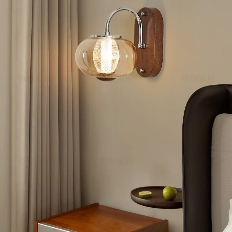 Wall Lamps Glass Wood for Bedroom, Living Room, Kitchen, Offices, Gallery, Offices Wall Lights and Cafe Wall Lights 110-240V2
