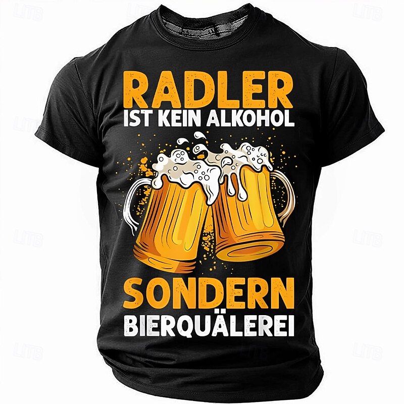 Oktoberfest Men's Funny Beer T Shirt Short Sleeve T shirt 3D Print Crew Neck Shirt Fashion Exaggerated Daily Party Street Casual Black Red Blue Summer Spring Clothing Apparel S M L XL XXL XXXL4