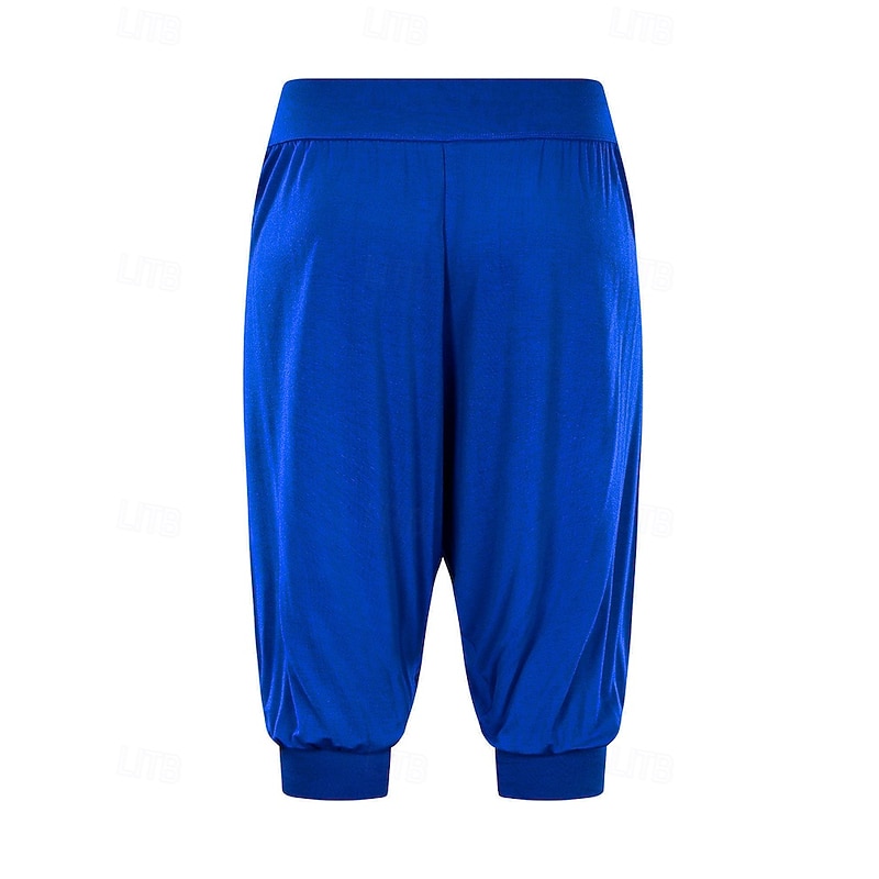 Women's Yoga Pants Harem Pants Bloomers Lightweight High Waist Gym Pilates Zumba Bottoms Solid Color Black White Burgundy Modal Fall Sports Activewear Micro-elastic3